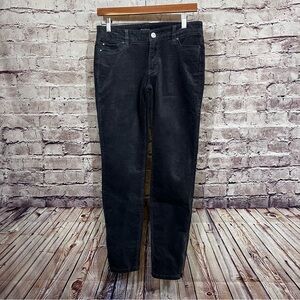 White House Black Market Gray Velvet Skinny Zipper Hem Pants